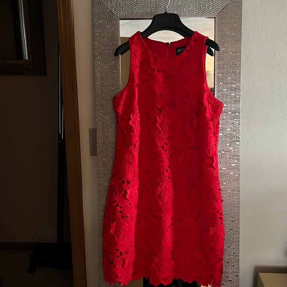 J. Crew Red Lace Dress size 6